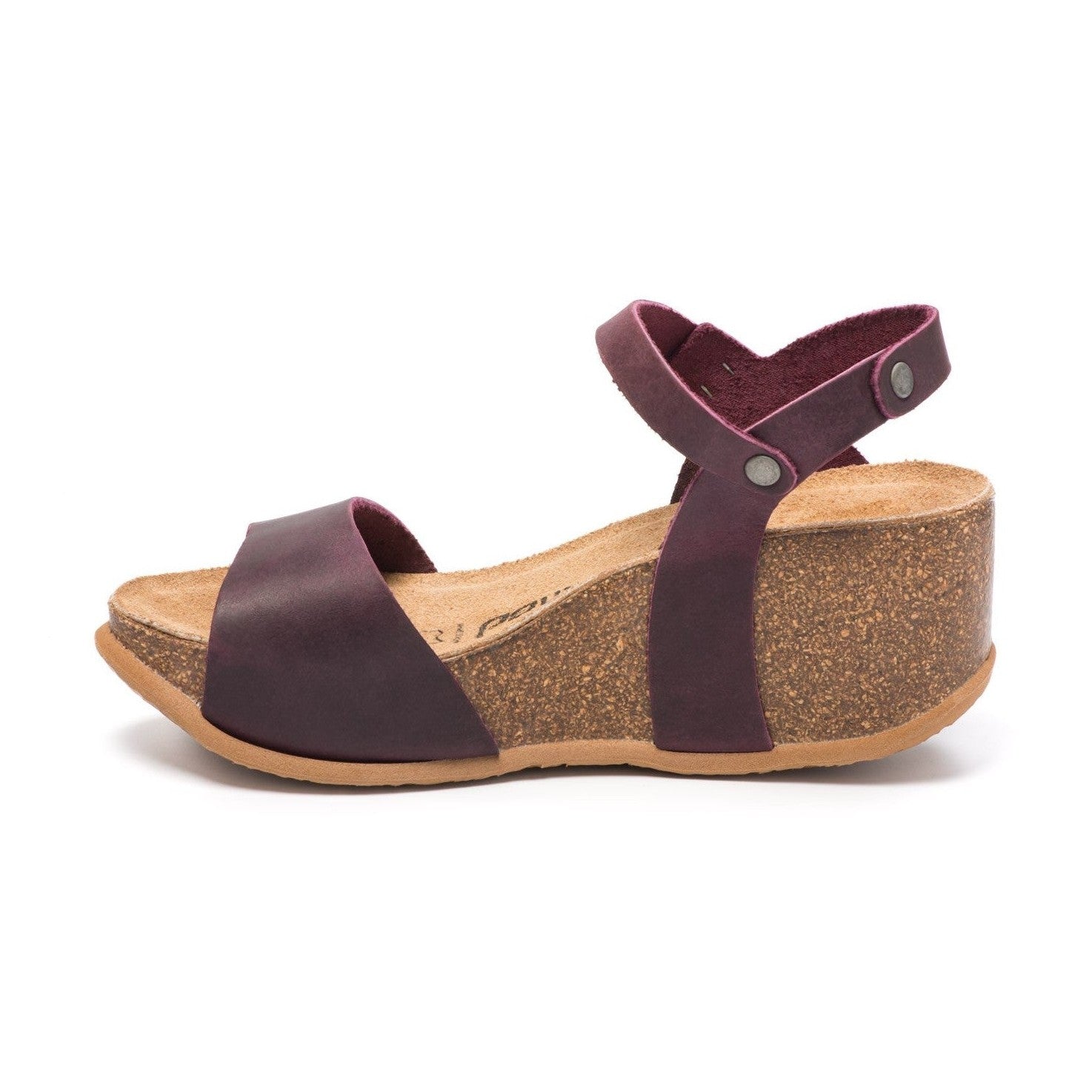 CH10 - NATUNED Sandalo a fascia larga con cinturino regolabile e zeppa da donna plantare in lattice anatomico comfort