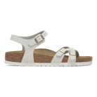 Sandalo Birkenstock Kumba donna in pelle nabuk oliata con cinturini incrociati vista laterale