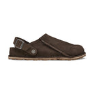 Sabot Birkenstock Lutry Premium unisex in pelle scamosciata con cinturino al tallone vista laterale