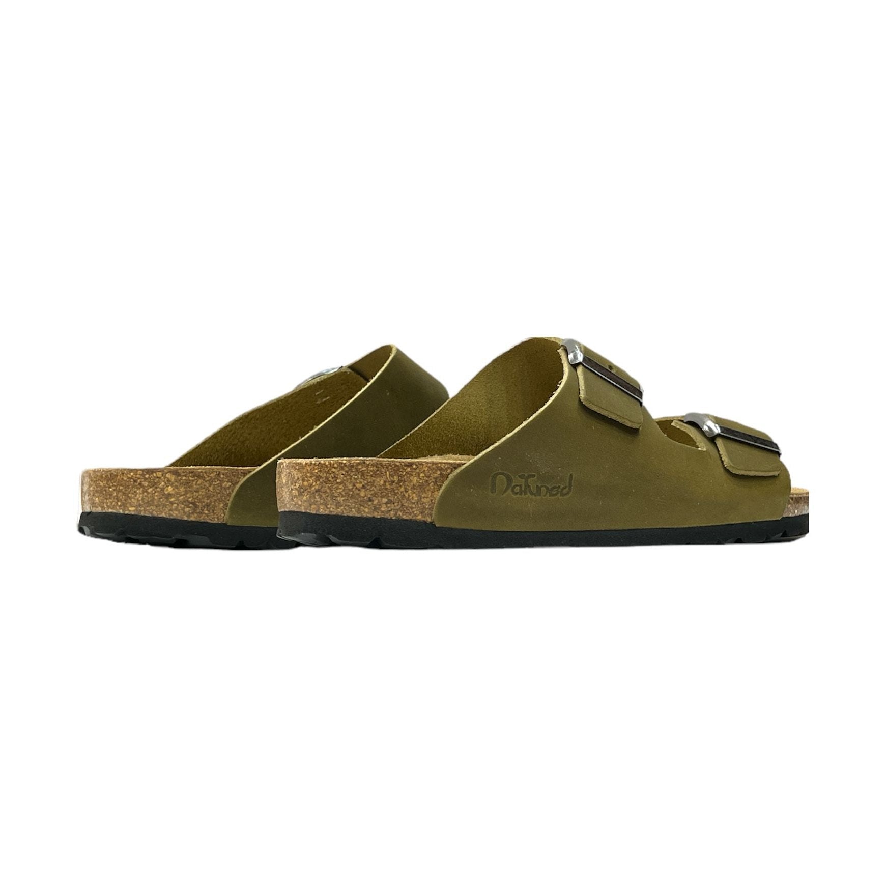 CH05 CUOIO - Sandalo a due fasce in pelle con cinturino regolabile da donna e da uomo NATUNED