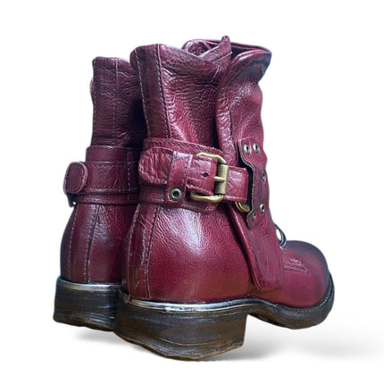 A.S.98 717204 stivaletto donna in pelle artigianale stile vintage per outfit casual