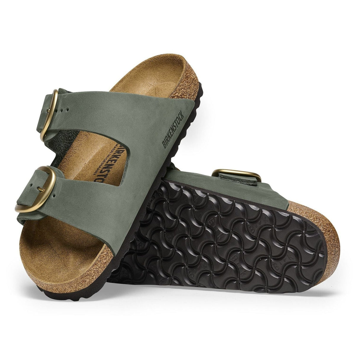 Pelle Nubuck morbida e traspirante tomaia sandalo Birkenstock Arizona Big Buckle donna