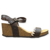 CH19 - Sandalo a fascia larga con cinturino regolabile e zeppa da donna  plantare in lattice anatomico comfort