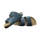 CH05 CUOIO - Sandalo a due fasce in pelle con cinturino regolabile da donna e da uomo NATUNED