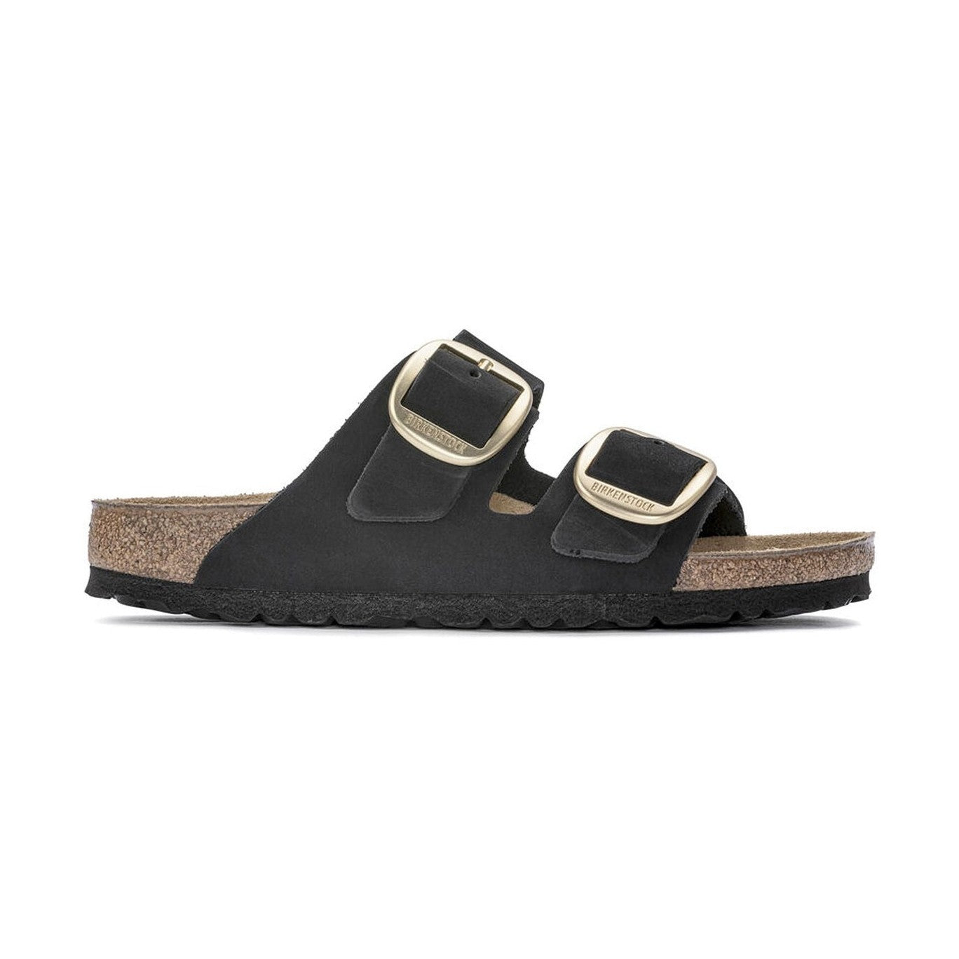 Sandalo Birkenstock Arizona Big Buckle donna in pelle Nubuck vista laterale