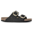 Sandalo Birkenstock Arizona Big Buckle donna in pelle Nubuck vista laterale
