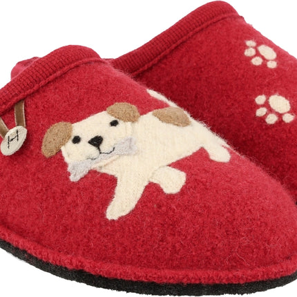 Haflinger Fido clog open heel slip-on design back view