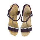 CH19 - Sandalo a fascia larga con cinturino regolabile e zeppa da donna plantare in lattice anatomico comfort