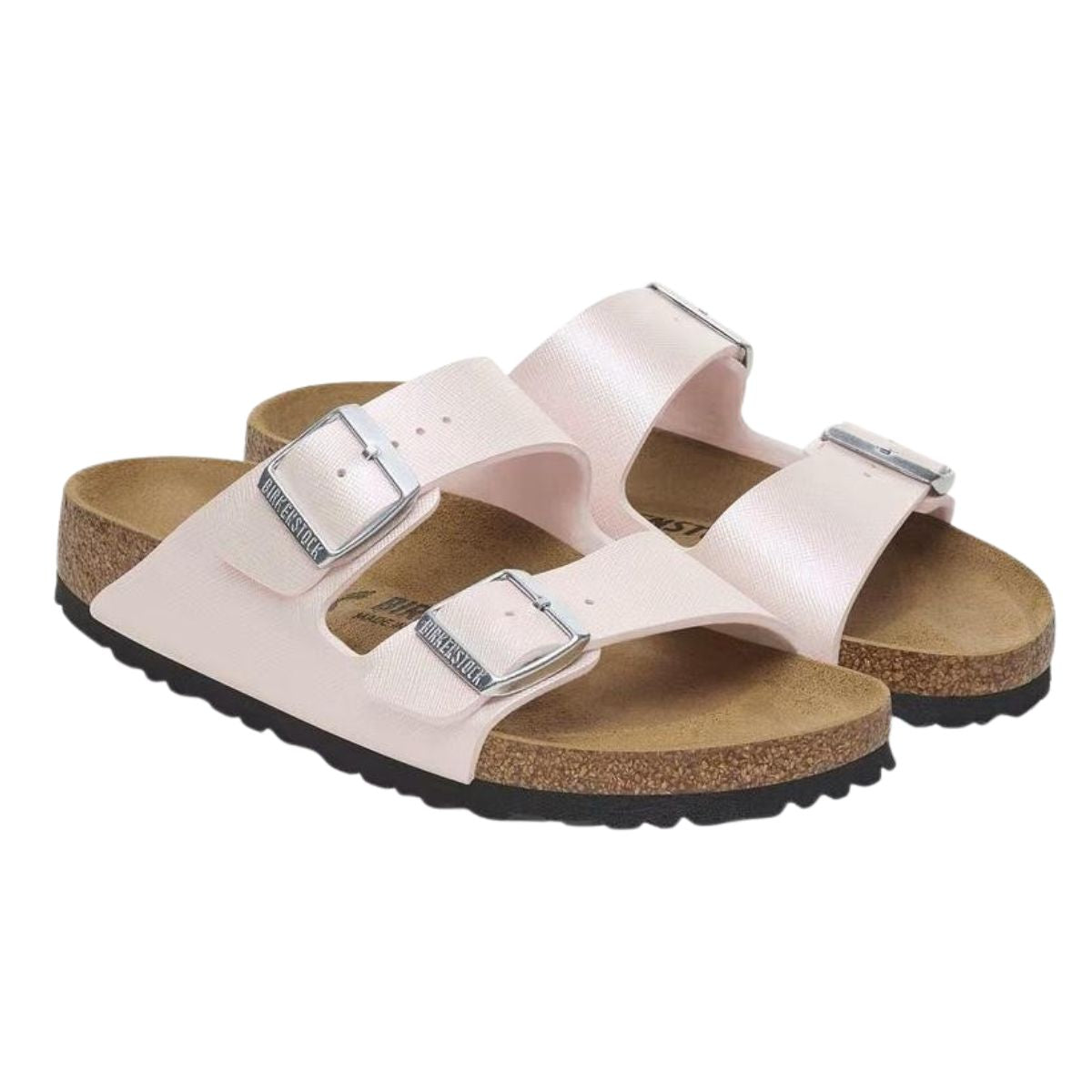 Suola EVA ammortizzante e dettaglio trama Saffiano luxury Birkenstock Arizona donna