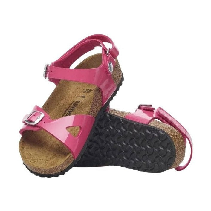 Birkenstock Rio HL Kids Bambina Sandalo in Birko-Flor Metallic — dettaglio della tomaia