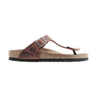 Infradito Birkenstock Gizeh Classic donna in pelle Nubuck vellutata con fibbia regolabile vista laterale