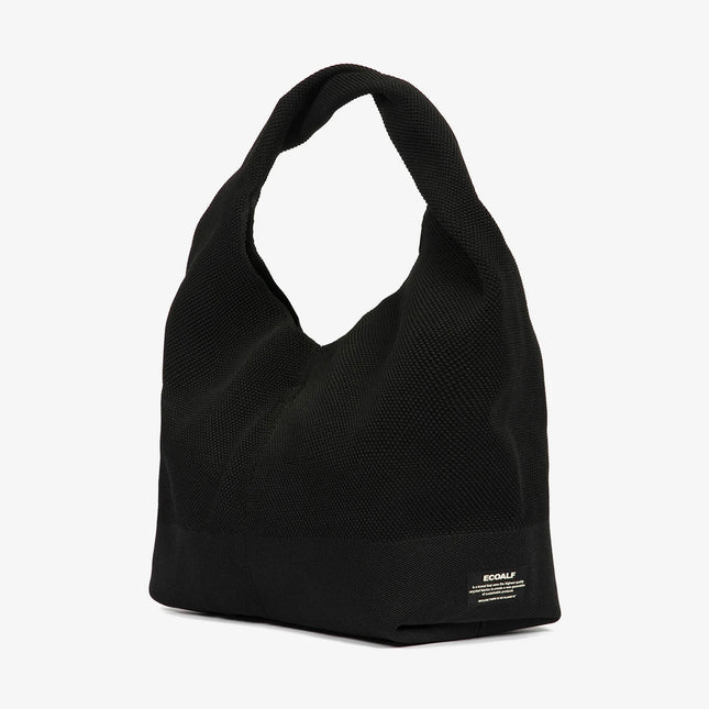 Ecoalf Tika Bucket Bag sustainable recycled polyester structured design vista frontale con corpo rigido e dettaglio manico