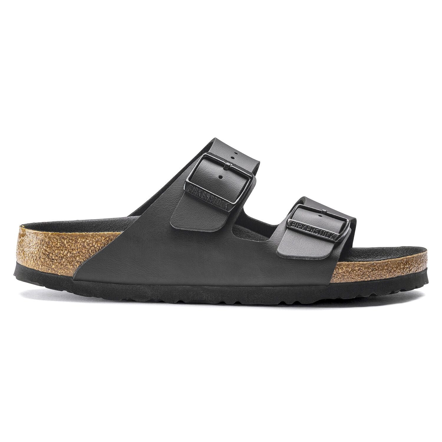 Birkenstock Arizona Donna sandali in Birko-Flor nero con doppia fascia regolabile personalizzata.