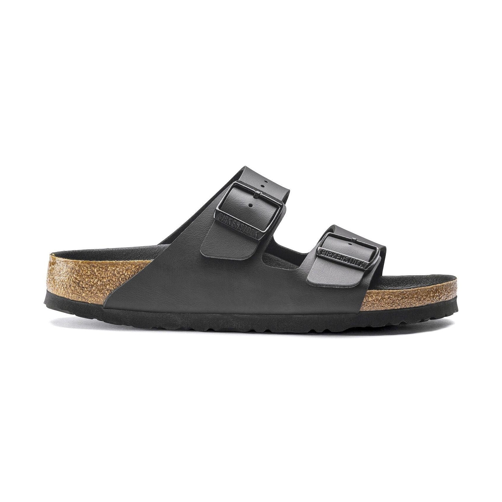 Birkenstock Arizona Donna sandali in Birko-Flor nero con doppia fascia regolabile personalizzata.