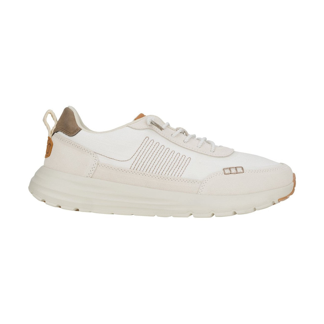 Sneakers da uomo HeyDude Sirocco Alta Craft in tessuto beige e panna.