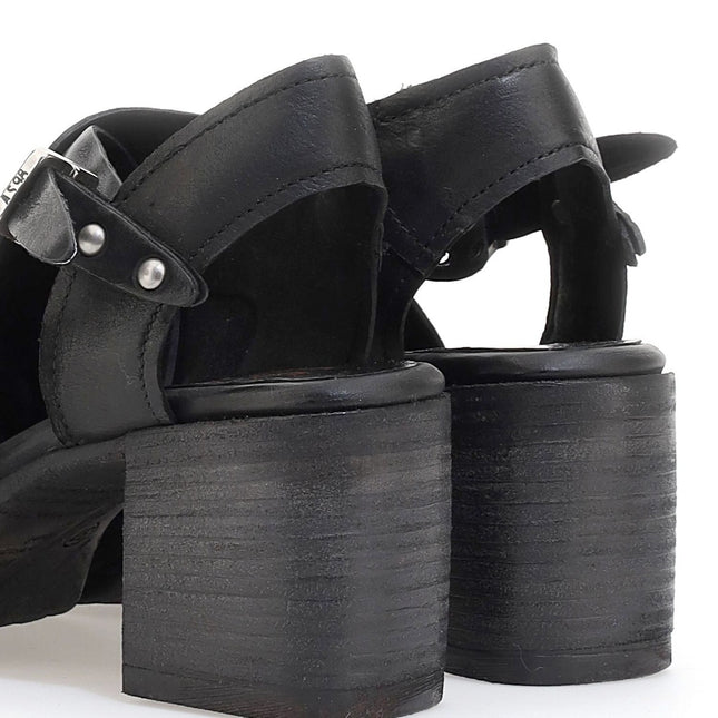 A.S.98 B61003 sandalo donna in pelle calvados con finitura vintage