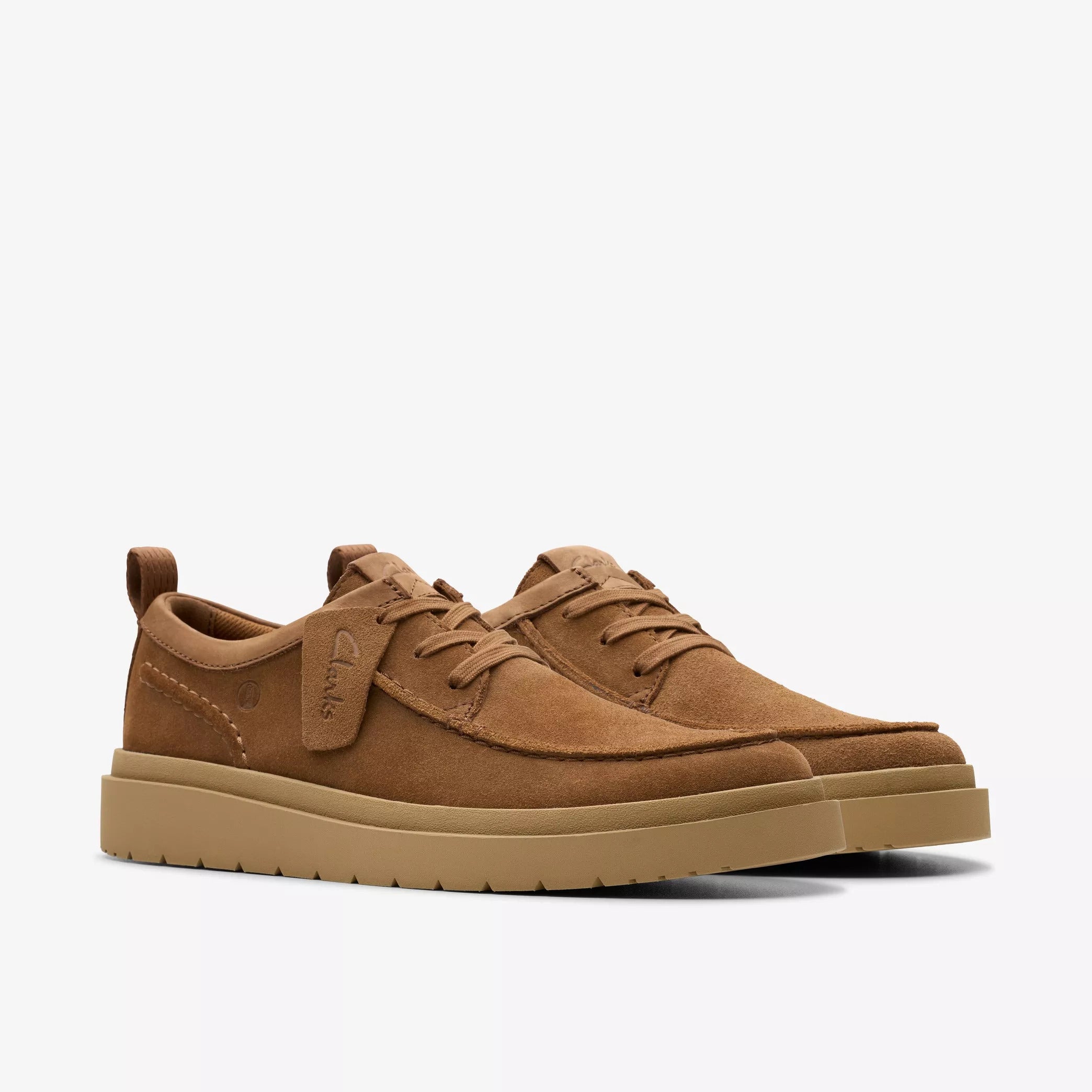 Clarks Polden Moc Uomo Scarpe Stringate In Suede E Canvas Casual