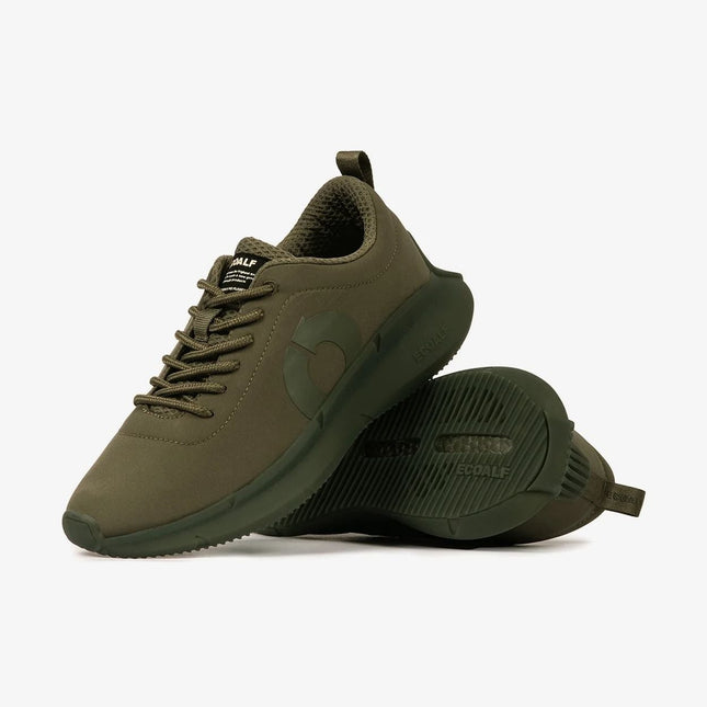 ECOALF Verona Trainers Uomo kaki dettaglio tomaia Sorona e lacci in poliestere riciclato
