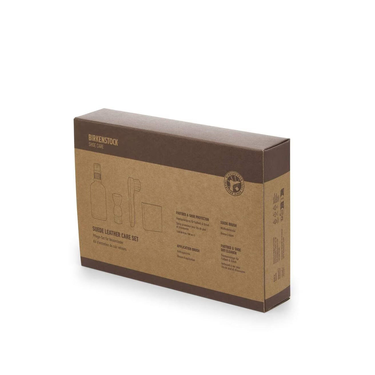 Contenuto kit Birkenstock Cura Pelle Scamosciata quattro prodotti originali Made in Germany