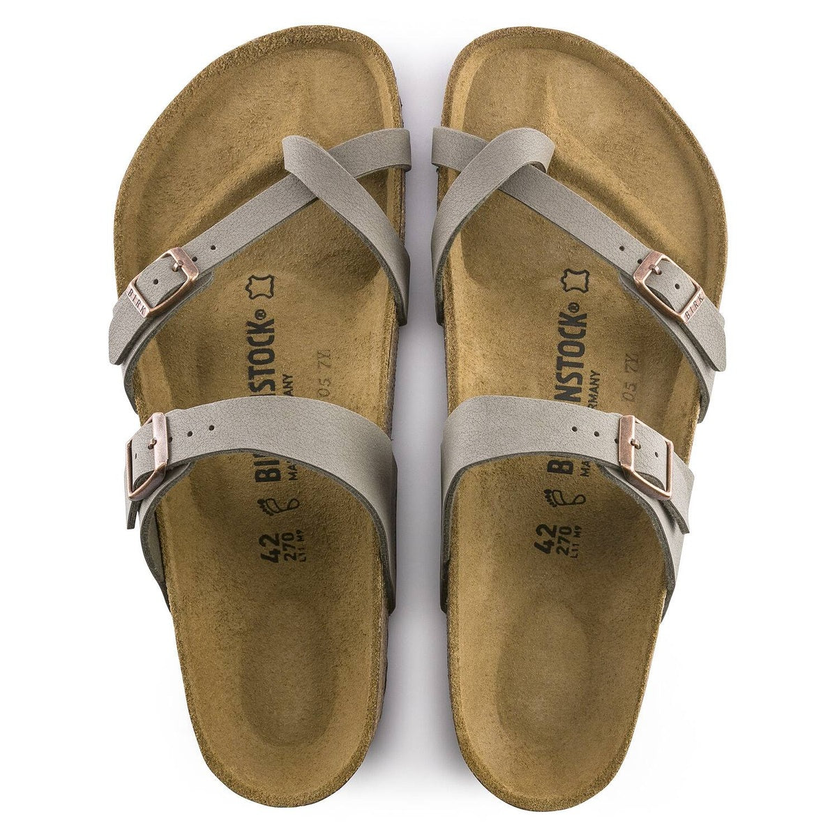 Birkenstock Mayari unisex sandalo infradito design incrociato vista dall'alto