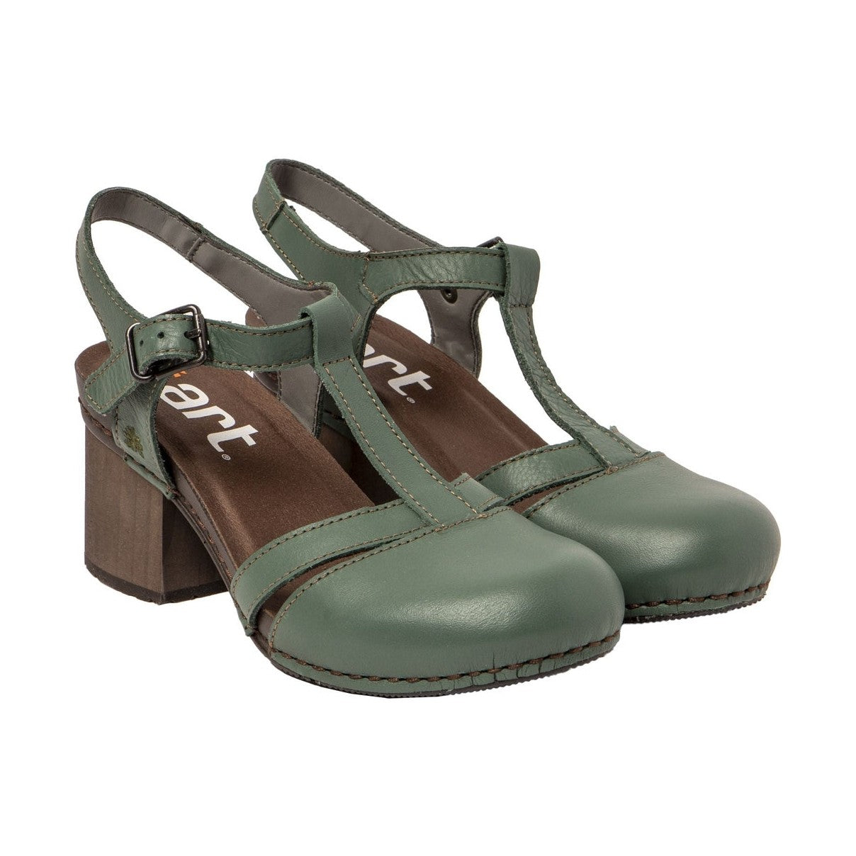 Sandalo con tacco donna ART I Wish 1874 in pelle con chiusura a fibbia
