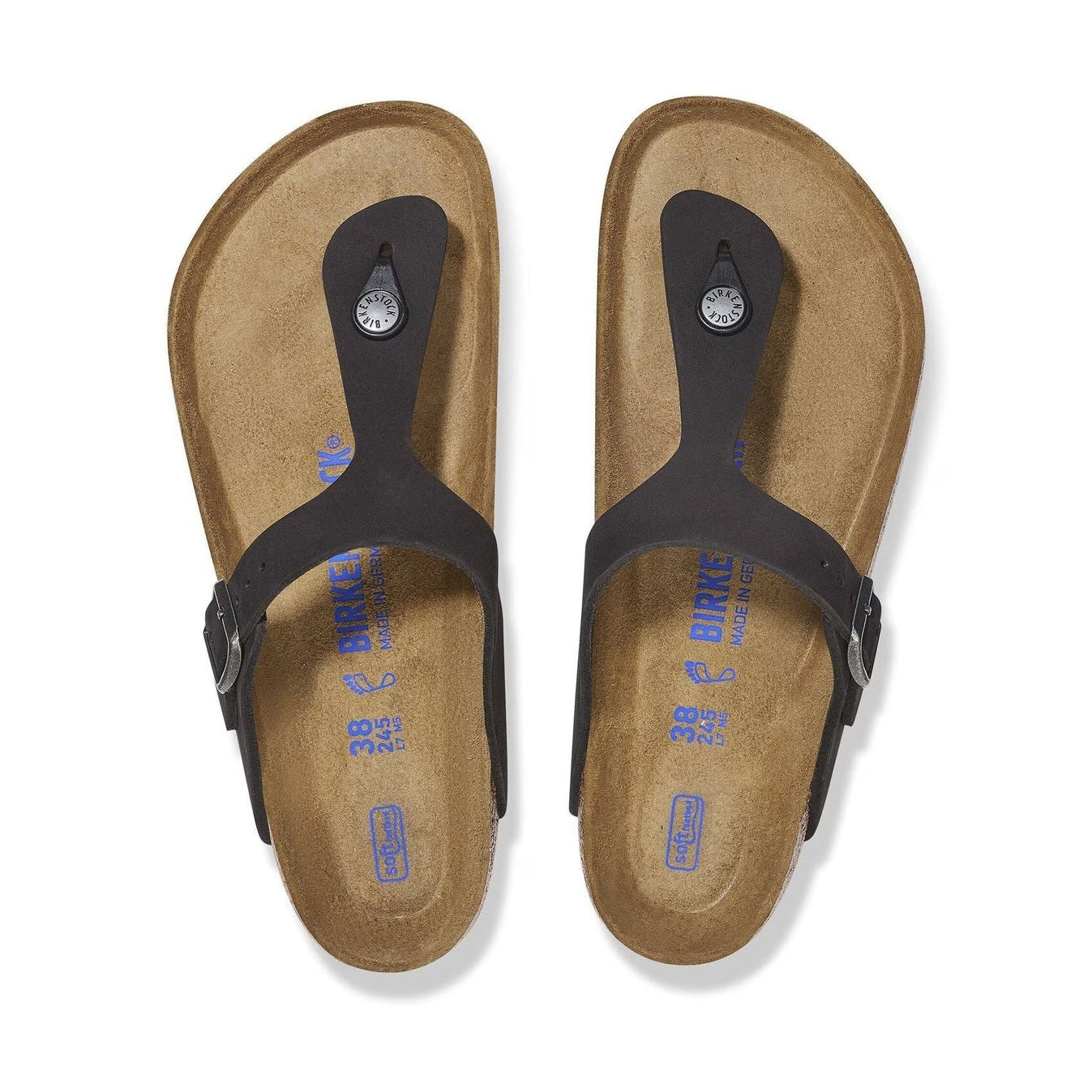 Coppia infradito Birkenstock Gizeh Classic donna pelle Nubuck plantare morbido Made in Germany