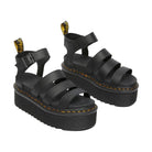 Dr. Martens Blaire Quad Donna Sandali Platform In Pelle Con Cinturino