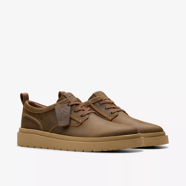Clarks Polden Lace uomo dettaglio punta in pelle crazy horse con cuciture a contrasto