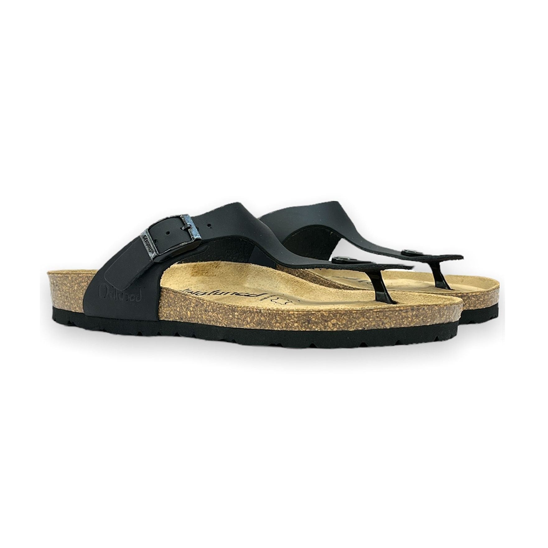 CH08 CUOIO Sandalo infradito con cinturino regolabile da donna e da uomo NATUNED plantare in lattice anatomico comfort
