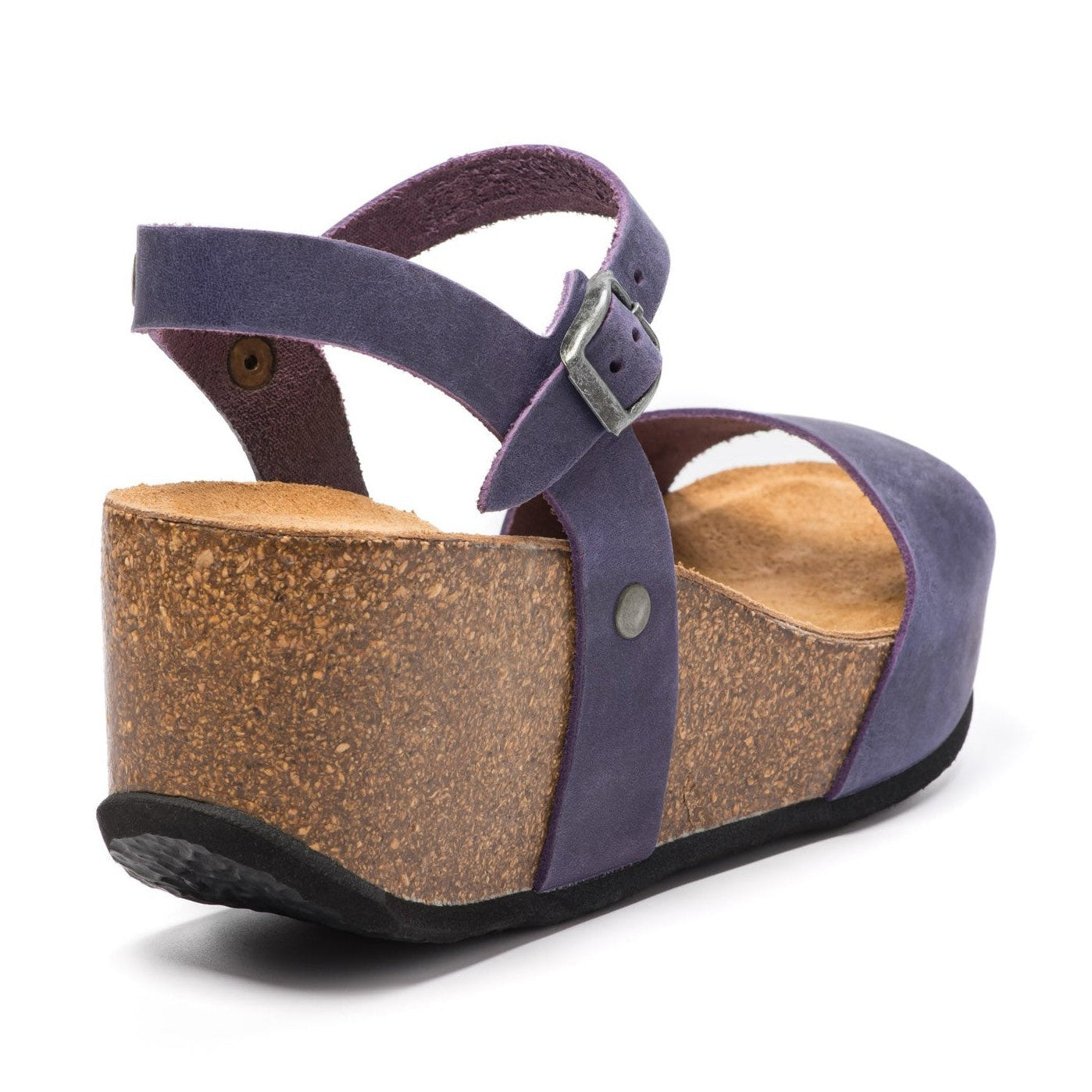 CH10 - NATUNED Sandalo a fascia larga con cinturino regolabile e zeppa da donna plantare in lattice anatomico comfort