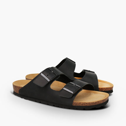 CH05 CUOIO - Sandalo a due fasce in pelle con cinturino regolabile da donna e da uomo NATUNED