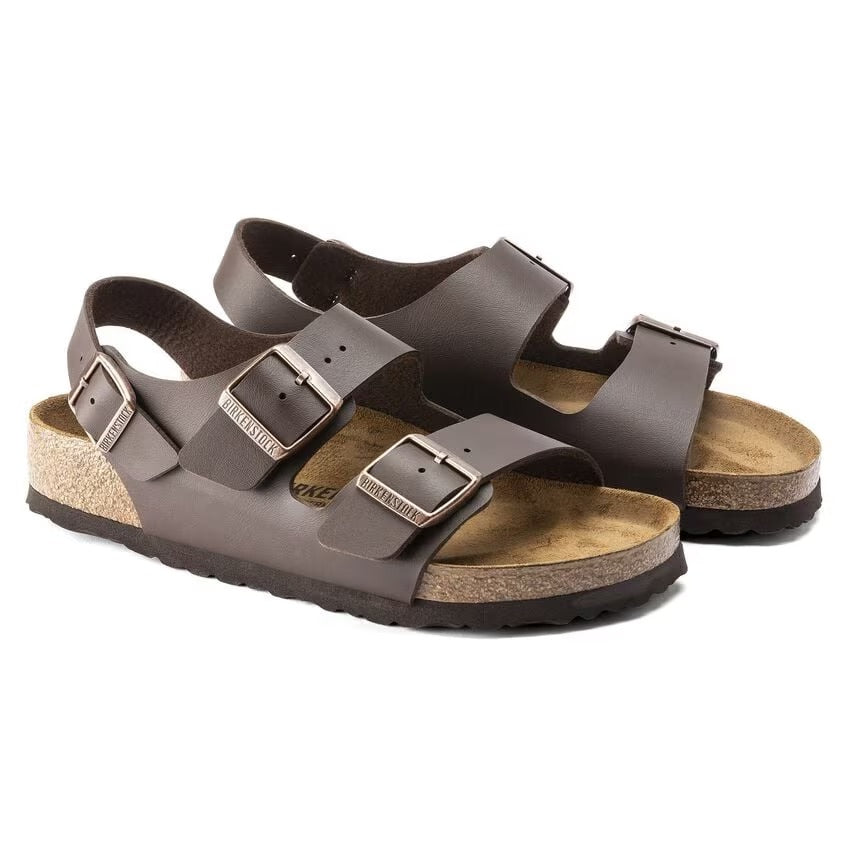 Coppia sandali Birkenstock Milano unisex Birko-Flor design tre fasce Made in Germany