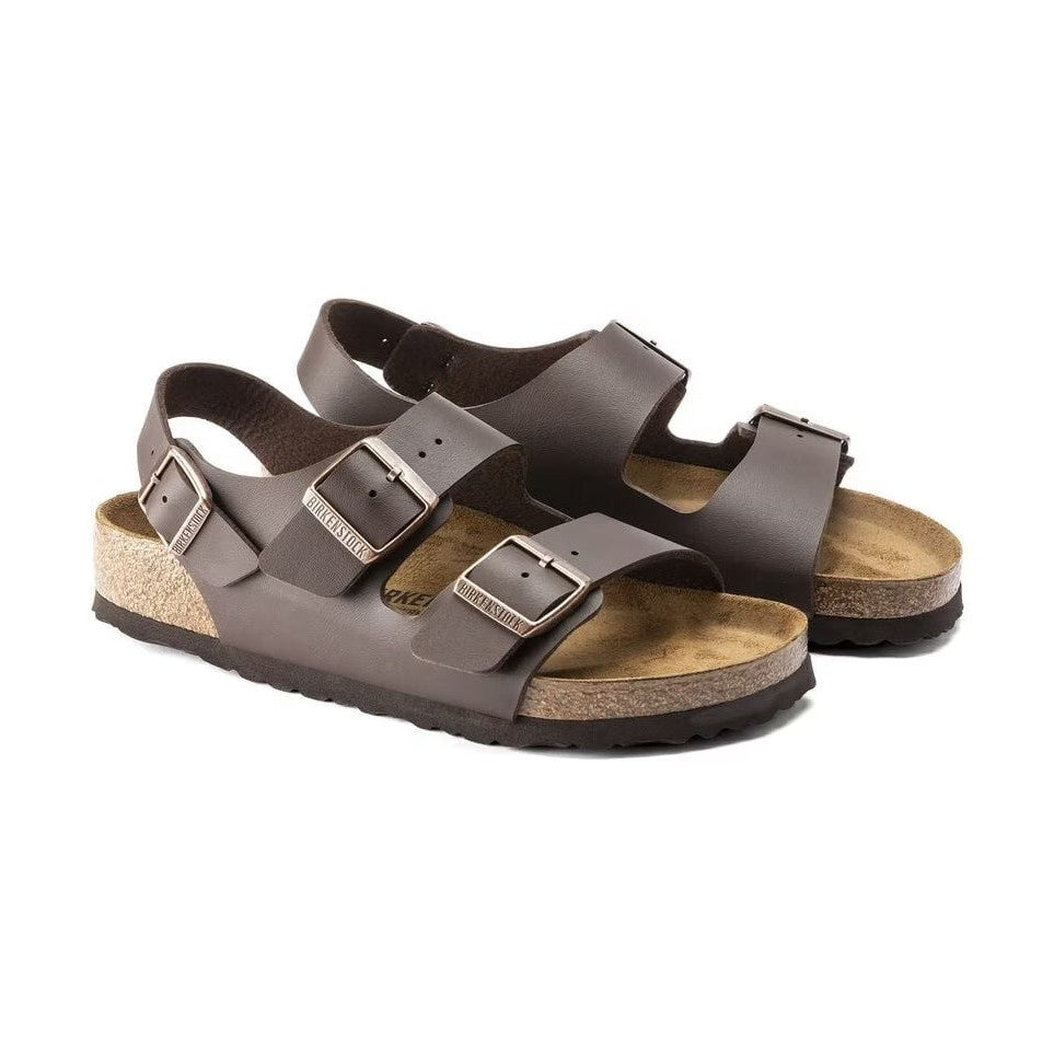 Coppia sandali Birkenstock Milano unisex Birko-Flor design tre fasce Made in Germany