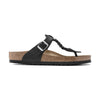 Infradito Birkenstock Gizeh Braided donna in pelle nabuk oliata con motivo intrecciato vista laterale