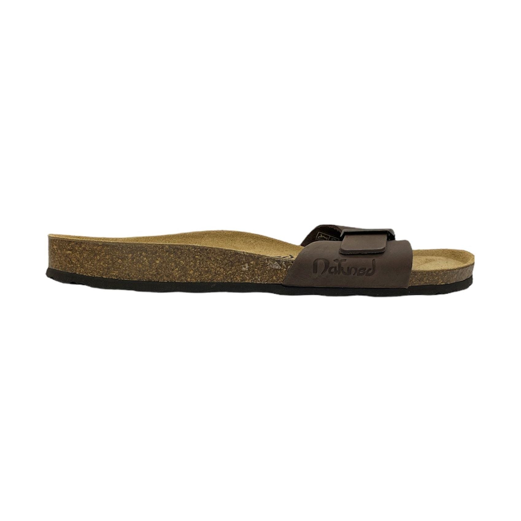 CH17-CUOIO Sandalo a fascia larga da donna e da uomo NATUNED con fibbia regolabile plantare in lattice anatomico comfort
