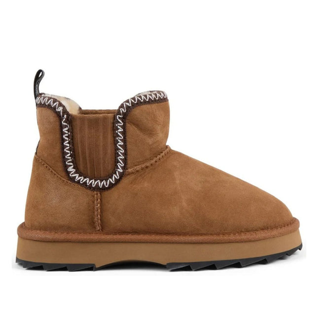 EMU Australia Higgie ankle boots with Aztec stitching front view