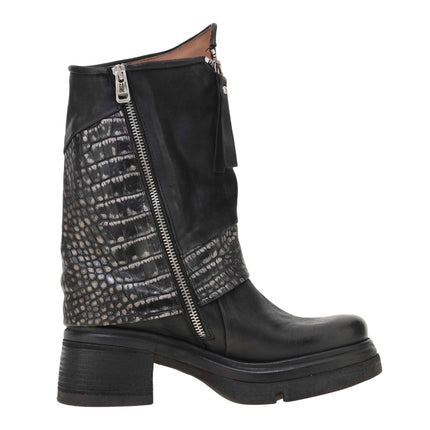 A.S.98 A89228 stivaletto donna dettaglio zip diagonale decorativa sul gambale