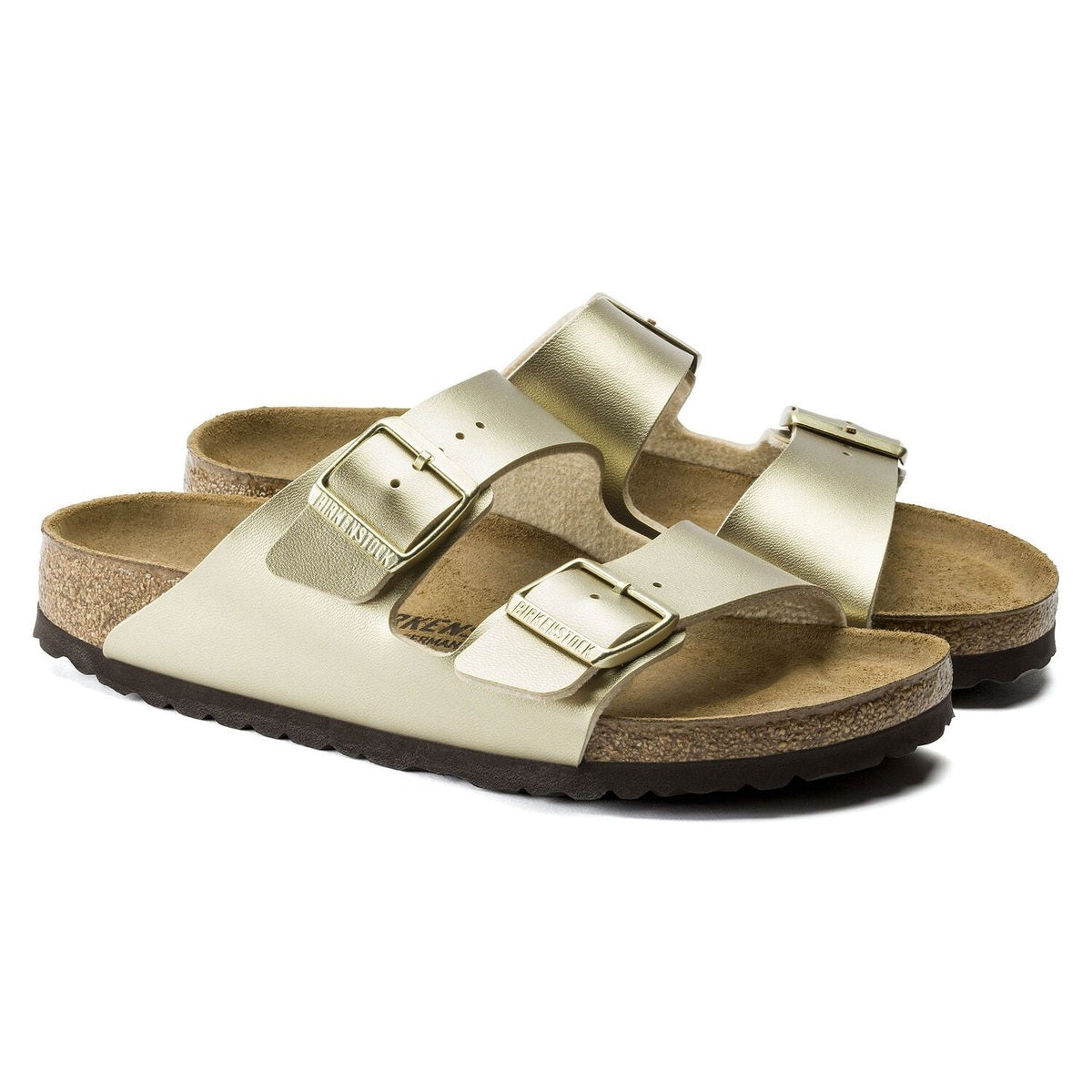 Plantare anatomico in sughero e lattice dei sandali Birkenstock Arizona Donna per supporto ortopedico.