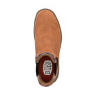 Particolare del tallone con rinforzo strutturato e logo HeyDude.