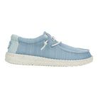 Mocassini da bambino HeyDude Wally Youth Stretch Sox in tessuto elasticizzato blu navy.