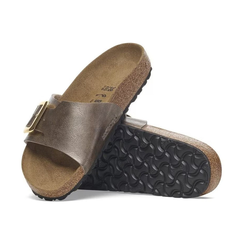 Birkenstock Catalina Cushion Buckle sandalo donna bronzo con suola a vista