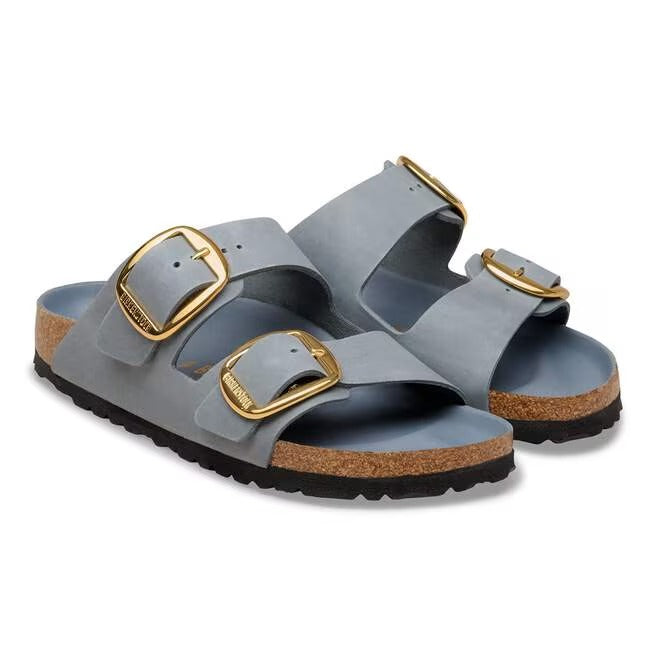 Birkenstock Arizona Big Buckle donna pelle oliata coppia sandali vista prospettica