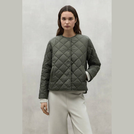 Ecoalf Musa Onion Jacket Women — close-up of ribbed buttonholes and fabric texture