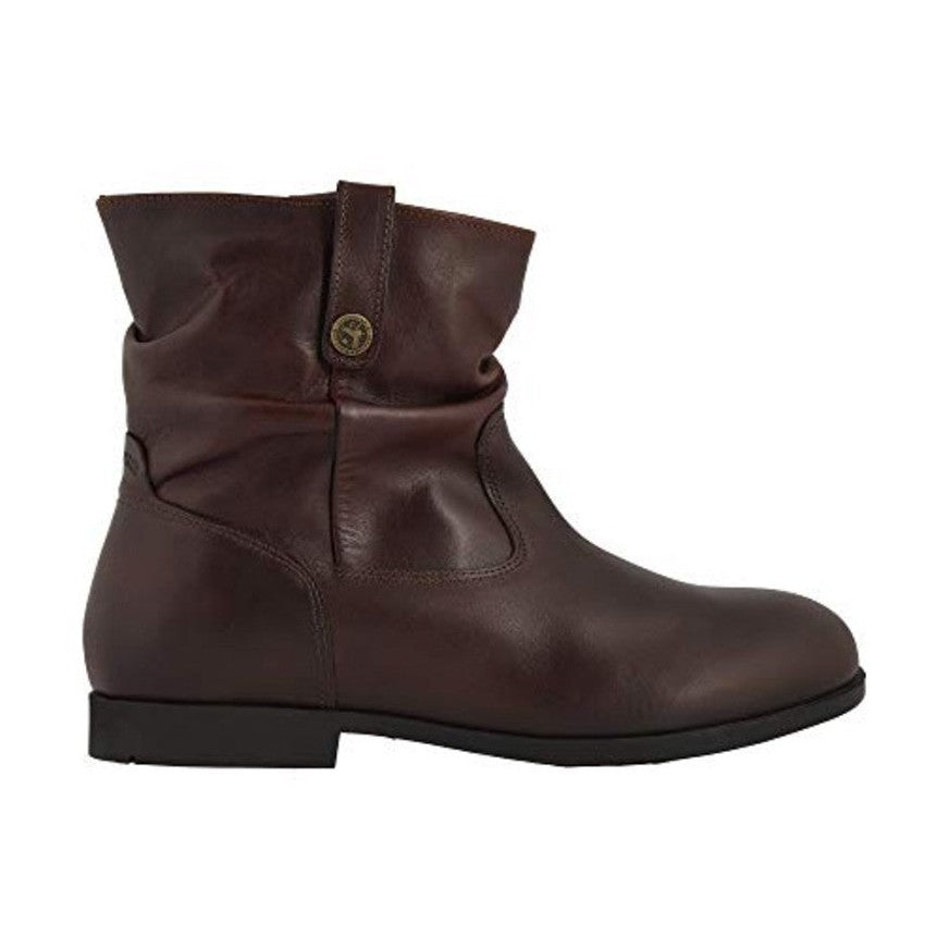 Stivaletto Birkenstock Sarnia donna in pelle naturale oliata senza cuciture con rivetti e lacci vista laterale