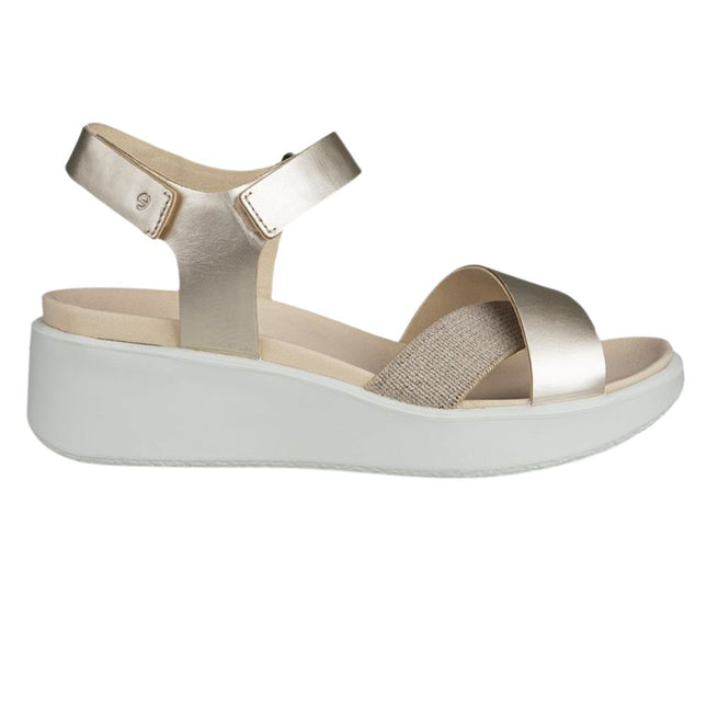 Sandalo da donna ECCO Flowt Wedge LX con zeppa leggera in pelle premium
