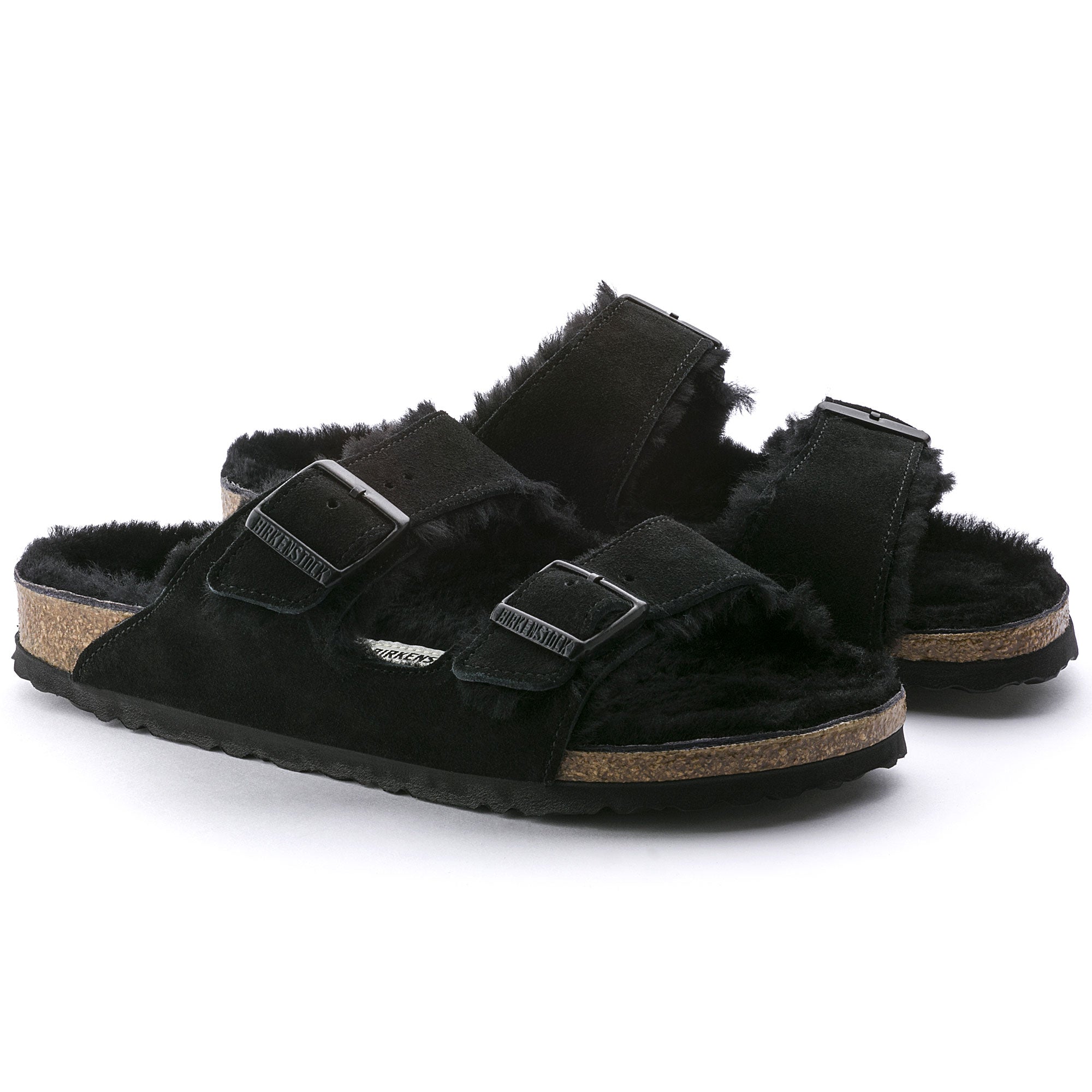 Fibbie in metallo in colore coordinato regolabili Birkenstock Arizona Shearling