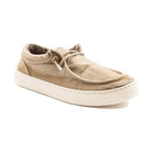 Scarpa Natural World Deva uomo in cotone biologico stile barca con lacci elasticizzati vista laterale