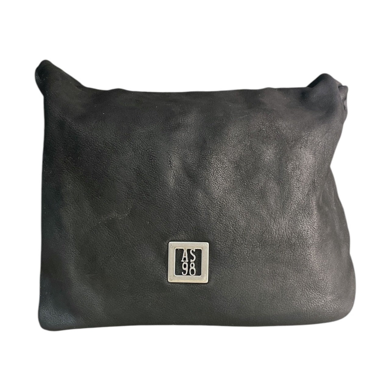 Borsa donna A.S.98 Kian in pelle naturale vintage, modello hobo con placchetta logata in metallo