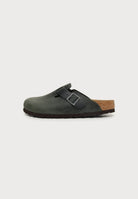 Birkenstock Boston sabot unisex in pelle oliata — vista laterale