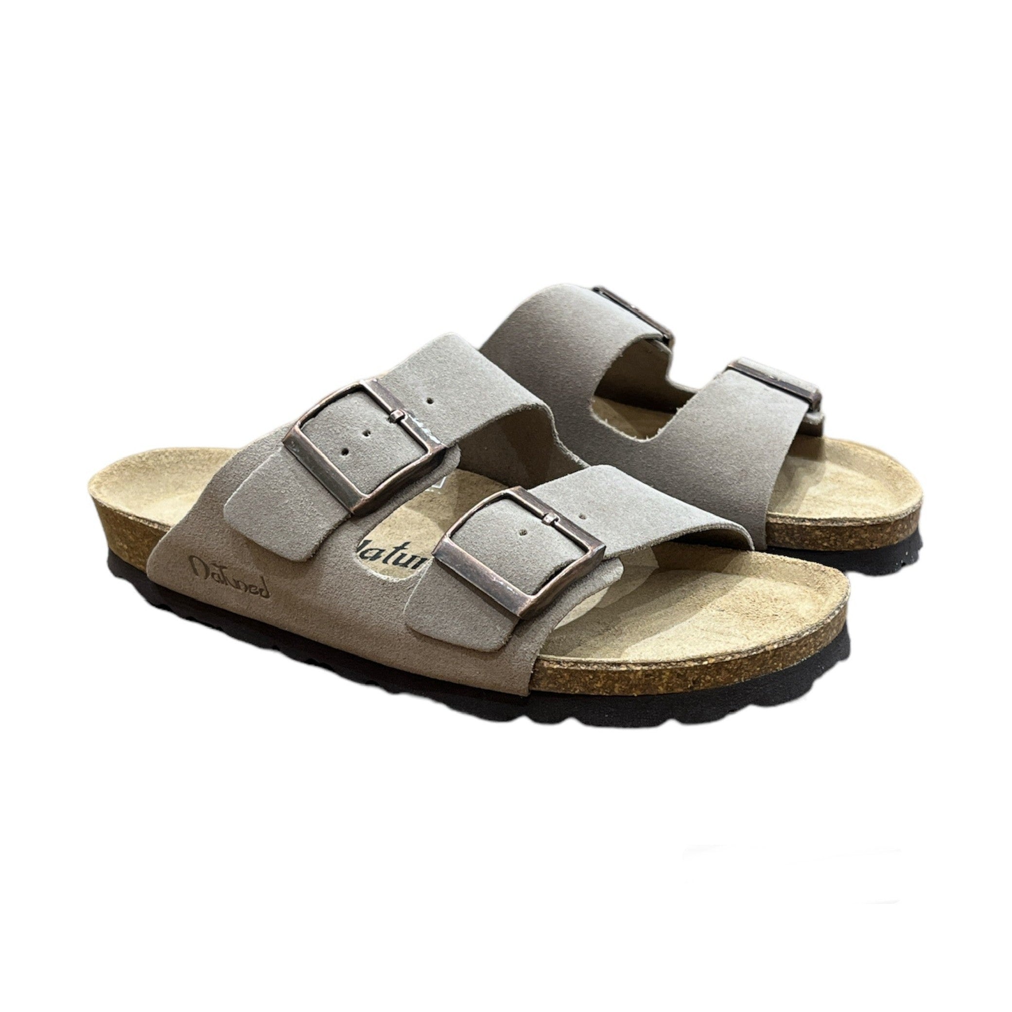 CH05 VELOUR - Sandalo a due fasce in pelle con cinturino regolabile da donna e da uomo NATUNED